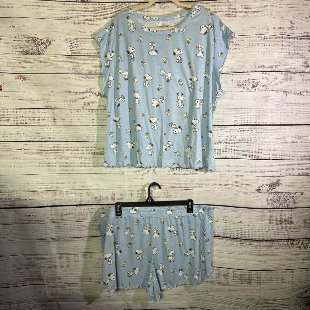 Peanuts  Snoopy Blue Short Pajama Set